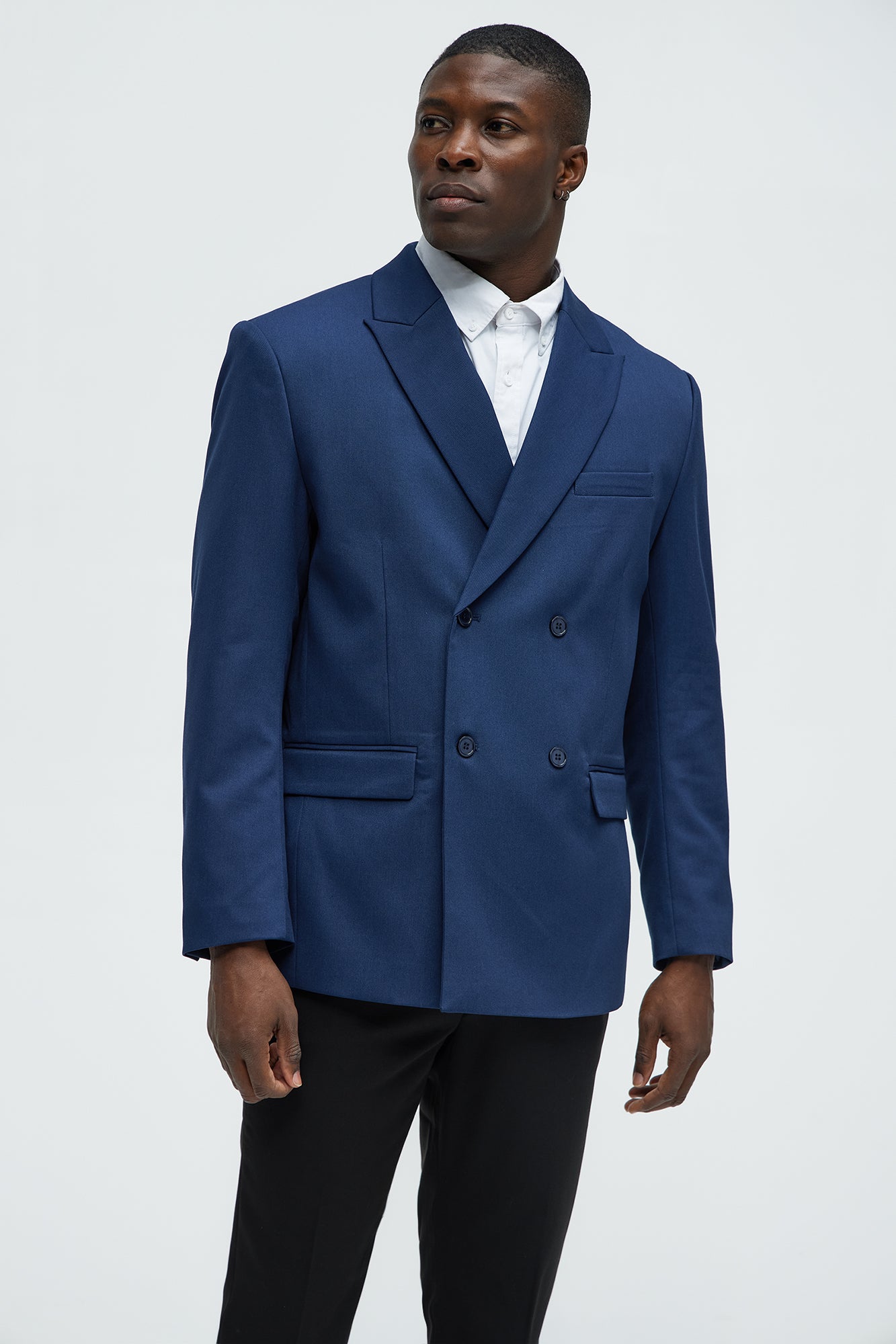 Gabardine Double Breasted Blazer